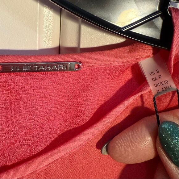 NWT Elie Tahari “Anya” ruffle cap sleeves silk blend top in pink Size S - Picture 7 of 13